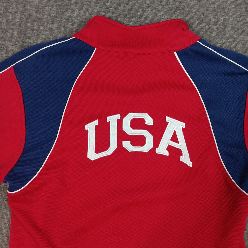 Vintage USA Track Jacket Mens Large Full Zip American Flag Olympics Bishop